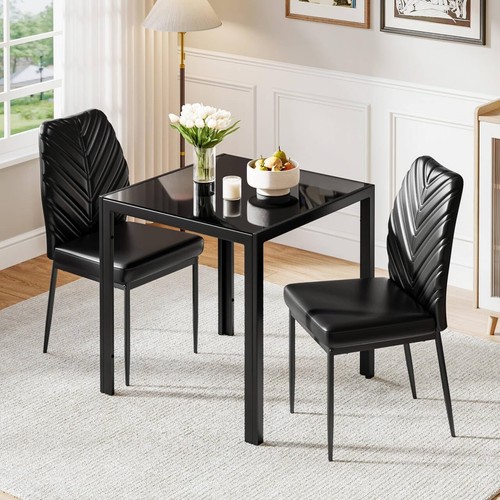 Black dining table with - dining, 2