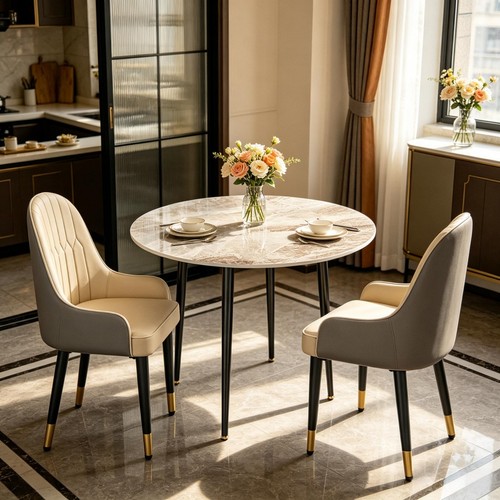 Modern round dining table set - round,